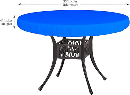 Covers & All Round Table Top Cover, 18 Oz Heavy Duty Waterproof UV & Weather Resistant Patio Table Cover, Outdoor Table Cover for Patio Outdoor Furniture & Coffee Table (30" Dia x 4” H Inches, Blue)