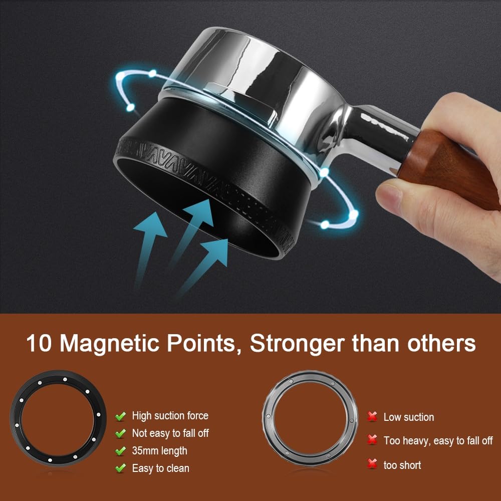 Magnetic Dosing Funnel, 58mm Espresso Dosing Funnel Aluminous Alloy Compatible with Breville 58mm Bottomless Portafilter