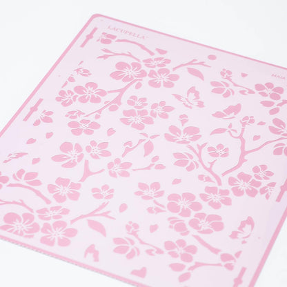Large Cake Decorating Stencil (Maia) Sakura Leaves Pattern