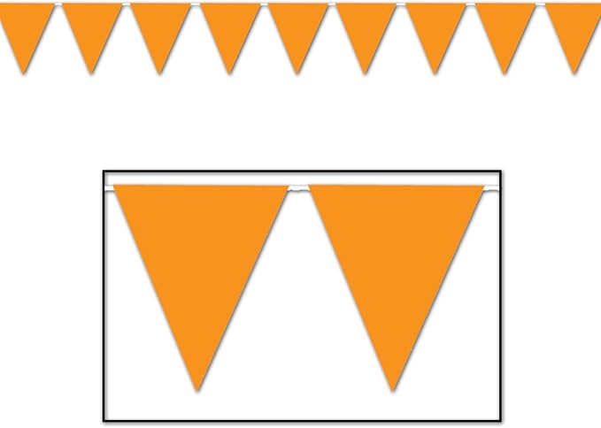 Indoor/Outdoor Pennant Banner (orange) Party Accessory (1 count) (1/Pkg)