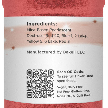 Bakell Burgundy Red Edible Glitter, 45 Grams, Tinker Dust Edible Glitter, Kosher Certified, 100% Edible Glitter, Cakes, Cupcakes, Cake Pops, Drinks