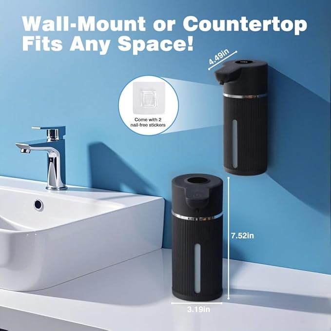 Touchless Automatic Soap Dispenser for Kitchen and Bathroom, Liquid Hand Soap Dispenser, Water-Resistant and Rechargeable, 14.2oz/420ml ，Intelligent Digital Display，4-Level Adjustable,Modern