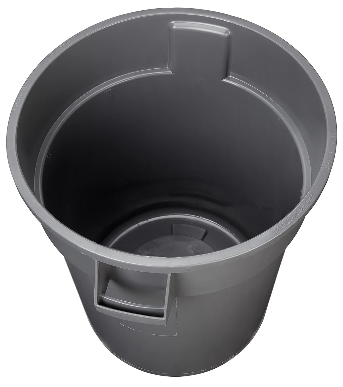 Amazon Basics Heavy Duty Durable Round Trash Can, Grey, 32 gallon (Pack of 2)