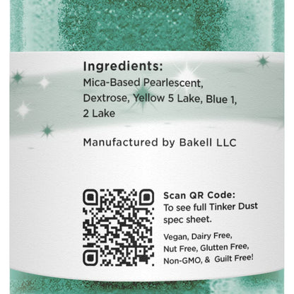 Bakell Emerald Green Edible Glitter, 50 Grams, Tinker Dust Edible Glitter, Kosher Certified, 100% Edible Glitter, Cakes, Cupcakes, Cake Pops, Drinks