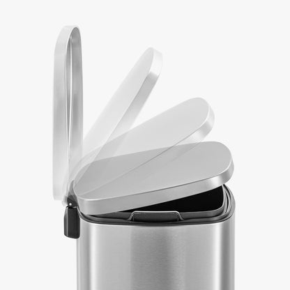 QUALIAZERO 50L / 13 Gallon Stainless Steel Step-On Kitchen Trash Can Soft-Close Lid, Fingerprint-Resistant, Removable Liner, Slim Rectangle Modern Design for Home, Office, Commercial