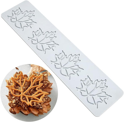 Tuke Hollow Out Maple Leaves Lace Silicone Impressing Mold Mat Fondant Cake Sugar Mould Cooking Tools Decorating Tools Diy Moulds (H_ Maple Leaves)