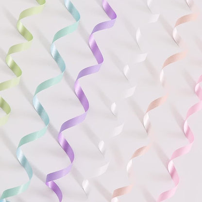 BEISHIDA 6 Assorted Colors Curling Ribbons Balloon String Ribbons - Pastel Colors 6 Rolls for Gift Warppping Birthday Easter Party Decorations