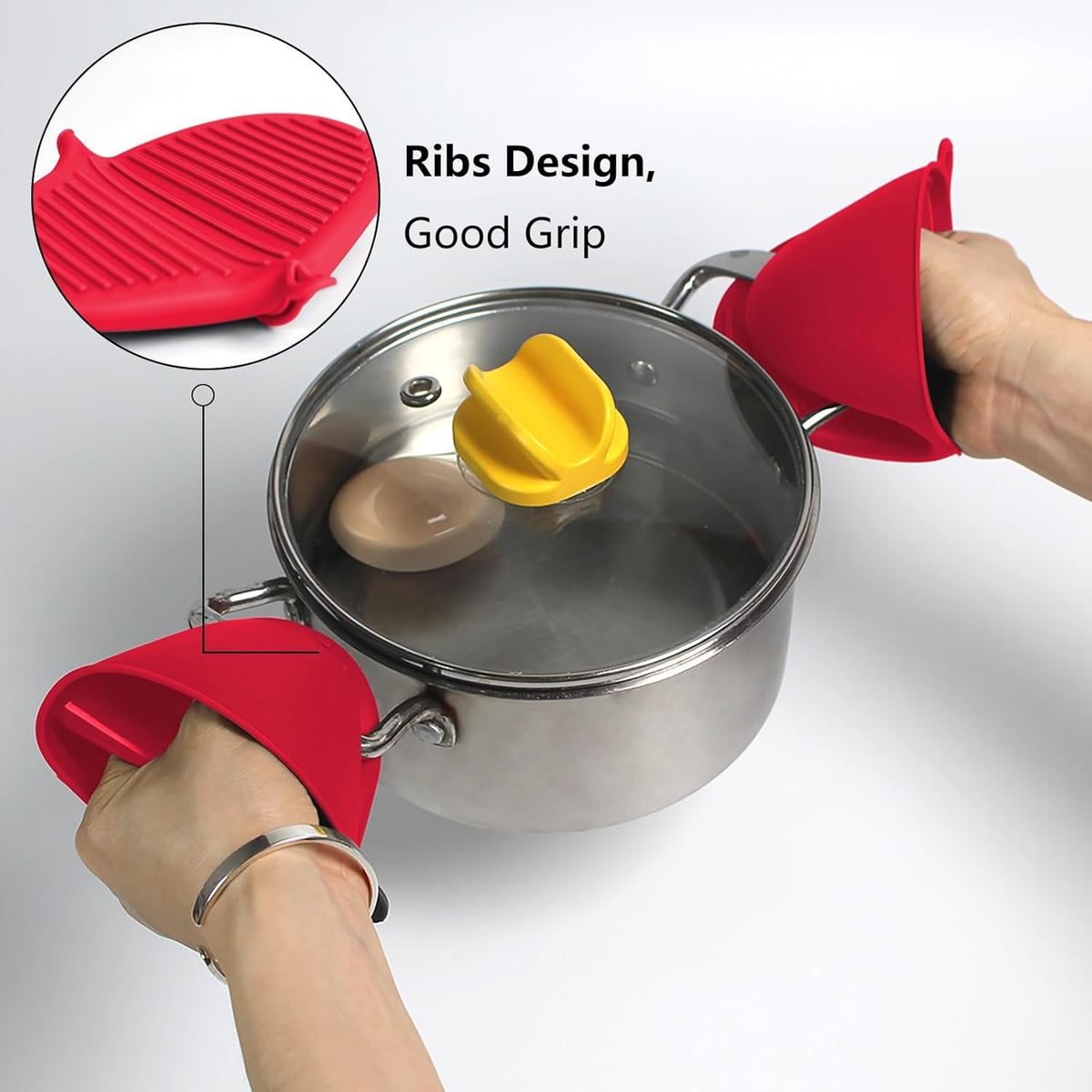 3 Pairs Silicone Oven Mitts Sets Pot Holders Heat Resistant for Kitchen - Small Kitchen Mittens Silicone Rubber Air Fryer Mitts Mini Pot Pinch Grip