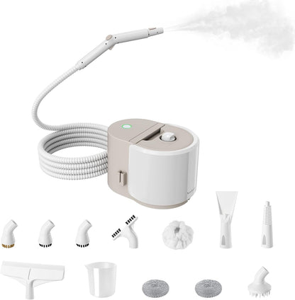 Newbealer Heavy-Duty Steam Cleaner for Home, Stainless Steel Boiler, 12-Piece Accessory Kit, Max 5 Bar Pressure, Multi-Purpose Steamer for Floors