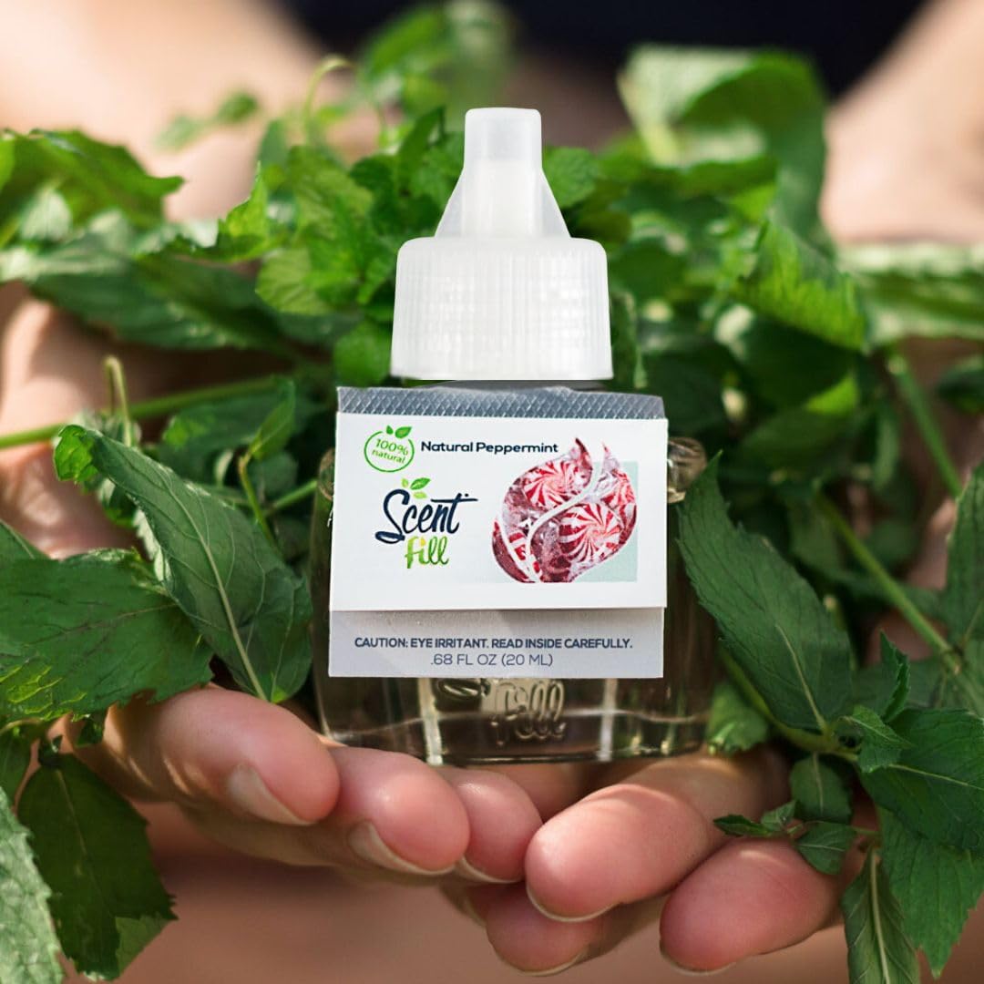 Scent Fill 100% Natural Peppermint Plug in Air Freshener, 4 Scented Oil Refills