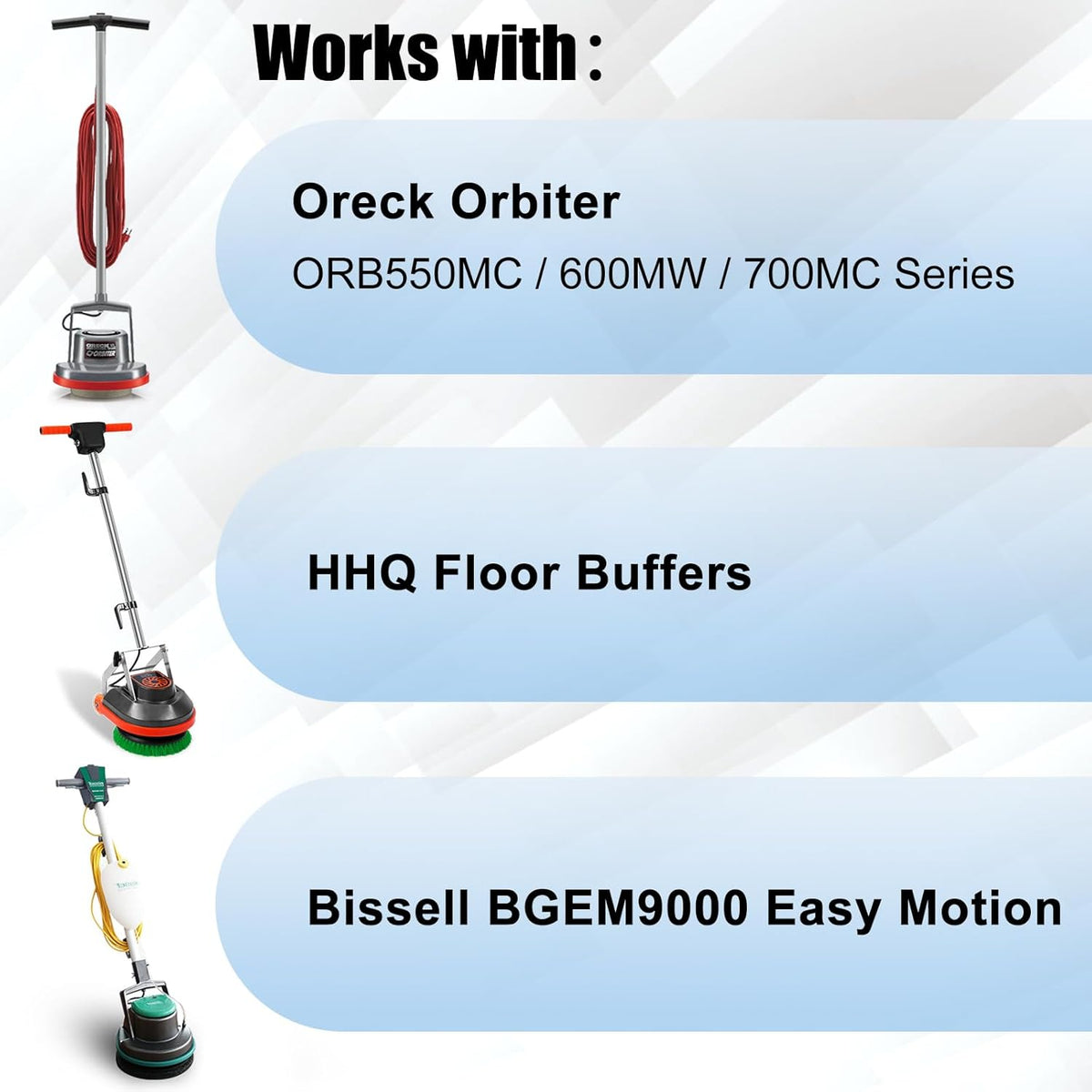 Commercial Scrub Brush for Orbital Floor Scrubber, Compatible with Oreck Orbiter XL ORB550MC, Bissell BGEM9000, 12" Diameter, Heavy-Duty Brush, Orange