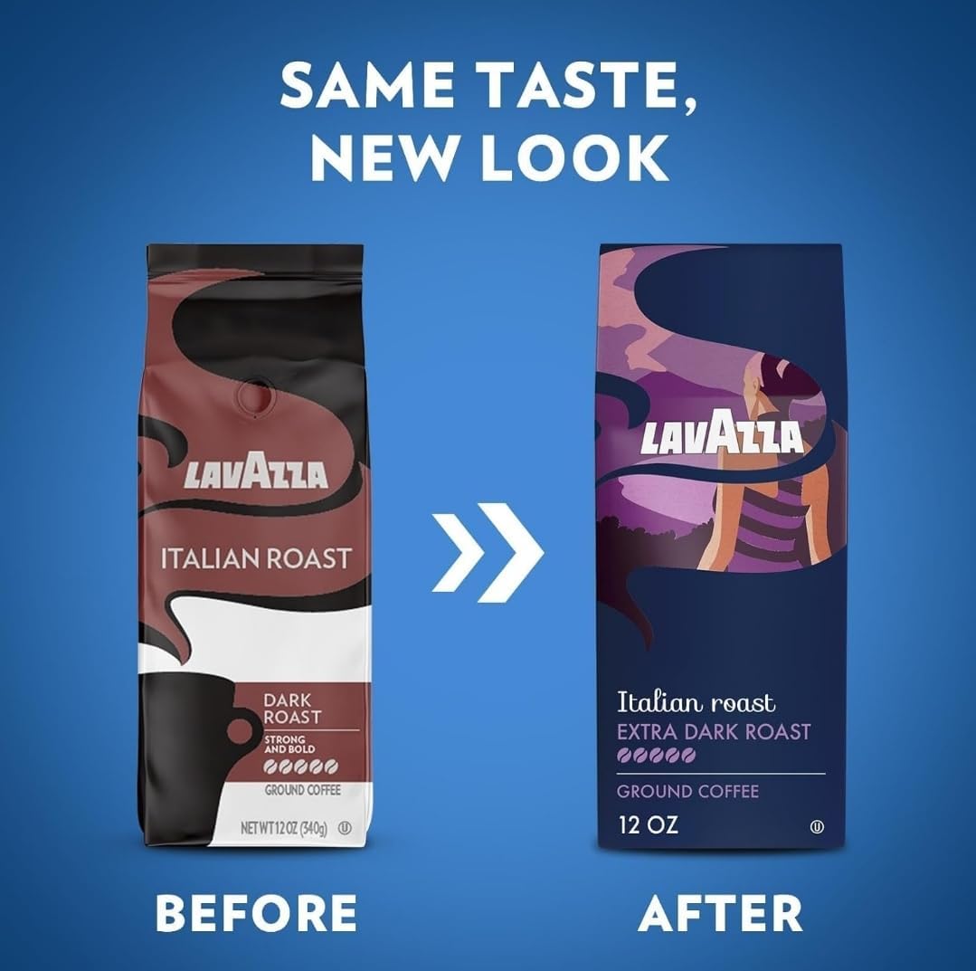 Lavazza Italian Roast Ground Coffee 12oz Bag, Extra Dark Roast