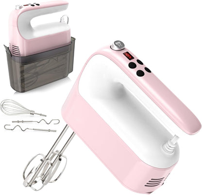 9-Speed Digital Hand Mixer Electric, 400W DC Motor, Hand Mixer electric Handheld with Snap-On Storage Case, Touch Button, Turbo Boost