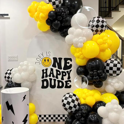 Black and Yellow Balloon Arch Kit, 151Pcs Yellow Black Bobo Balloons Garland 18 12 10 5 inch for Baby Shower Birthday Bee Bumblebee Themed Party Decoration