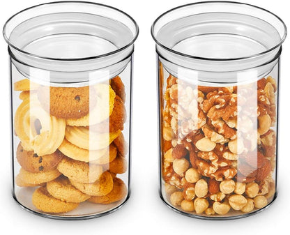 Zens 27oz Glass Jars with Airtight Lid Set of 2, Clear Glass Storage Containers, Glass Kitchen Canisters with Airtight Lids