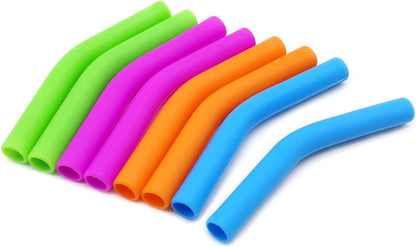 GFDesign Food Grade Silicone Straw Elbows Tips Soft Reusable Metal Stainless Steel Straw Nozzles Only Fit for 5/16" Wide (8mm Outer Diameter)