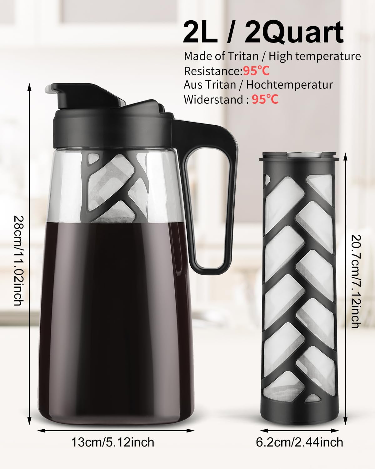 Sivaphe Large Ice Cold Coffee/Tea Maker 64 oz /2 L