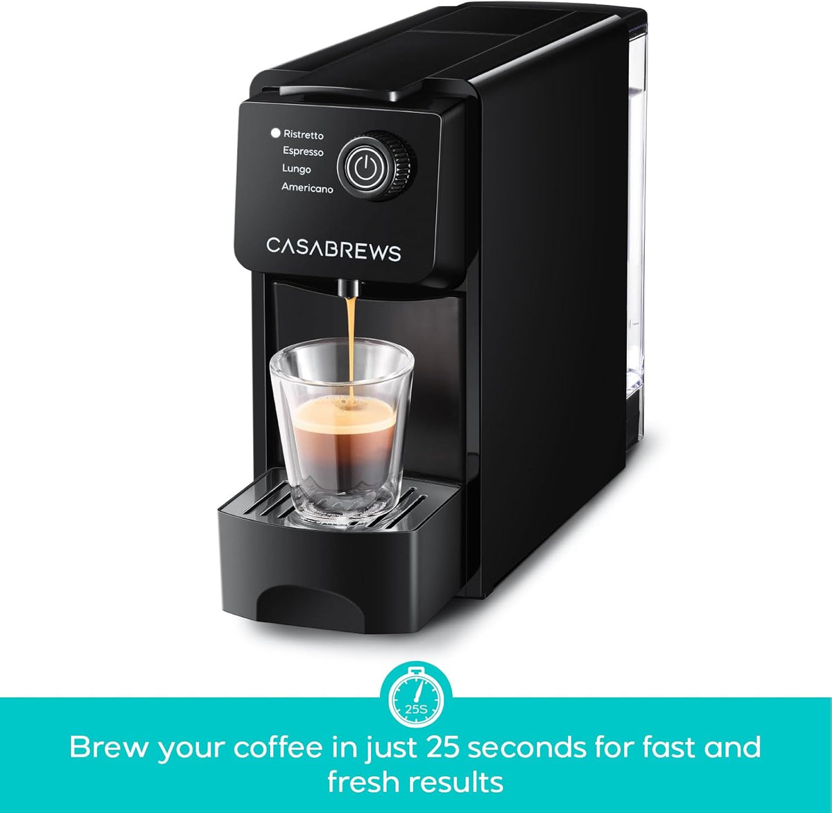 Casabrews CM7036E Espresso Machine for Nespresso Original Pods, 20 Bar Compact Capsule Coffee Machine with 21 oz Removable Water Tank and 4 Brewing