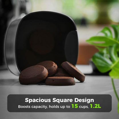 Ikape Espresso Knock Box for Coffee Grounds, Barista Tool Enhanced for Better Manipulation - Black Espresso Machine Coffee Puck Disposal Box