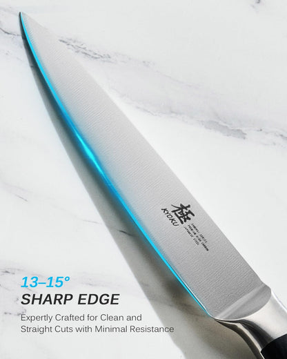Kyoku 5" Kitchen Utility Knife, Samurai Series Chef Knife with Pakkawood Handle & Mosaic Pin, Japanese High Carbon Steel Knife