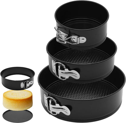 Springform Cake Pan Set,Non-Stick Springform Pans Set of 3 (4, 7, 9 inches),Leak-Proof Round Cake Pans with Removable Bottom for Baking Cake Pie