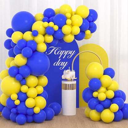 Blue Yellow Balloon Arch Garland Kit - Royal Blue Yellow Balloons Yellow Blue Balloons Balloons for Wedding Graduation Anniversary Bridal Shower Birthday Party Decorations