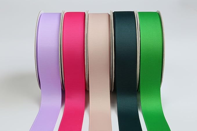 Ribbonitlux 1" Wide Solid Grosgrain Ribbon 25 Yards (580-Emerald）, Set for Gift Wrapping, Party Decor, Sewing Applications, Wedding and Craft