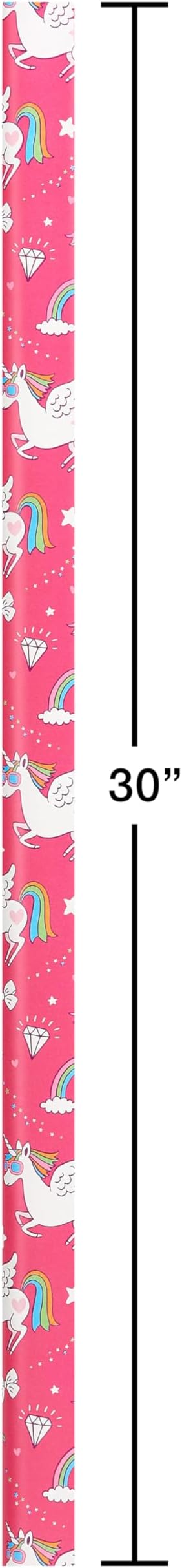 American Greetings Reversible Birthday Wrapping Paper for Kids, Dinosaurs and Unicorns (3 Rolls, 120 sq. ft)