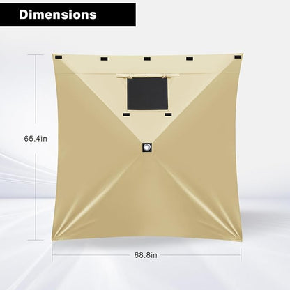 MASTERCANOPY Wind Screen Side Panel with Window for 12x12 Escape Screen Shelter Canopy Tent - Weatherproof, UV Resistant Sun Shade Attachment Accessory (Beige, 1 Pack)