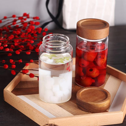 Saiool with Screw Cap (2-Units) kitchen jars, 580ML*2 Food Storage Canisters,Clear,Spice jars,Fermenting, Pickling, or DIY Decors and Projects