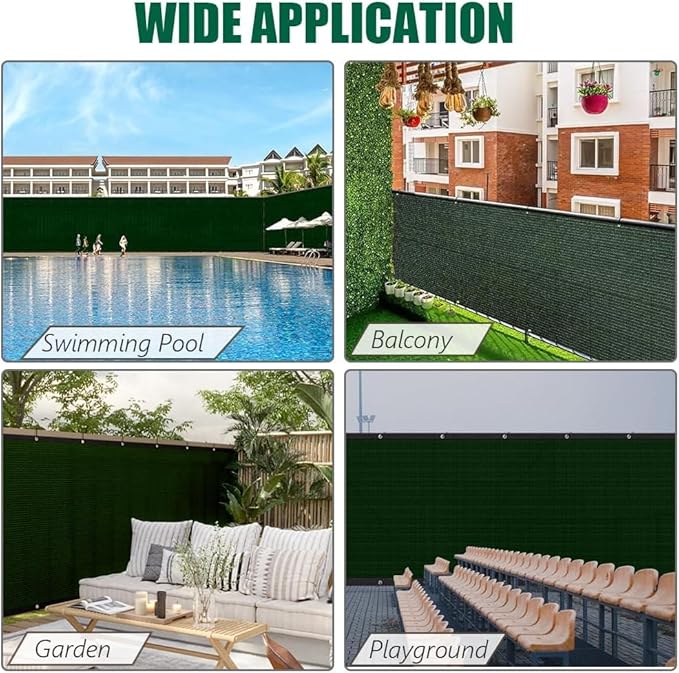 Petgrow Fence Privacy Screen 4FT X 79FT– Heavy Duty (HDPE) Outdoor Shade Mesh Cloth, 90% Blockage Fencing Shade Net Cover for Garden, Backyard, Balcony & Swimming – UV Protection, Windproof