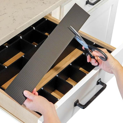 DRAWER DADDY The world’s most customizable grid drawer dividers for the kitchen, bathroom, desk, and more. DIY dividers can be cut to fit small, shallow spaces or adjustable for very large drawers.