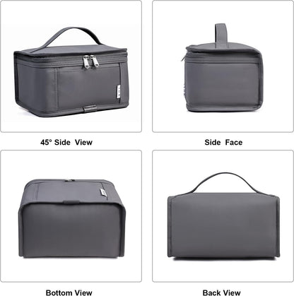 NOL Natural Organic Lifestyle Small Lunch Bag Mini Lunch Box Insulated Lunch Bag for Men/Women Leakproof Cooler Tote Bag Lightweight Nylon Waterproof Lunch Box For Work, Dark gray