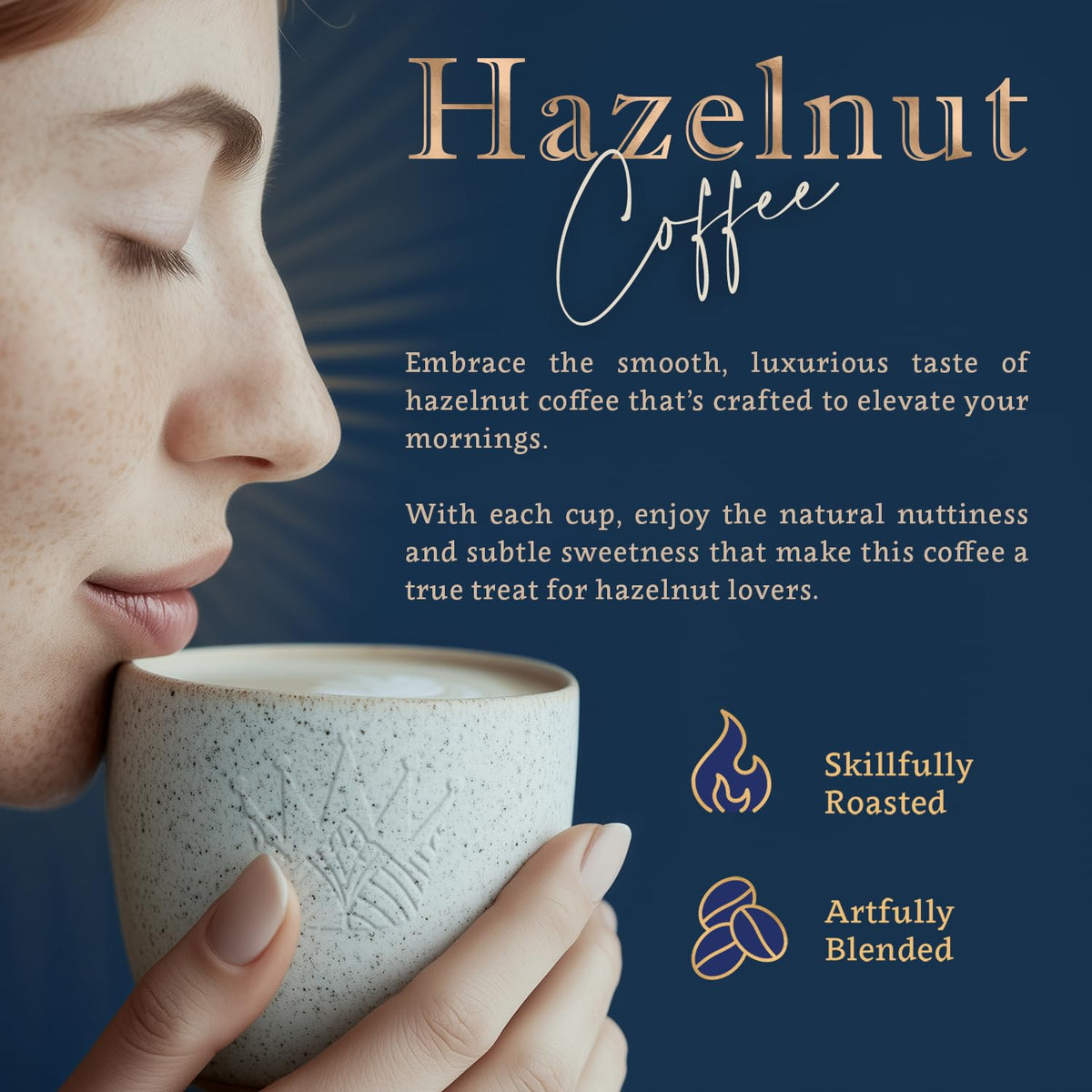 Organic Ground Coffee Medium Roast 16oz - Hazelnut Flavored - For Espresso