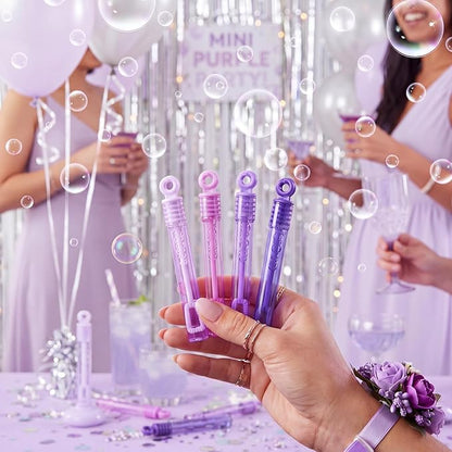 Lunmon 120 Pcs Purple Mini Bubble Wands Bulk Purple Party Favors Kpop Theme Toys Gifts for Kids Toddler Summer Birthday Party Supplies Goodie Bag Stuffers Treat Bag Fillers Outdoor Classroom Prizes