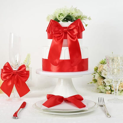 Red Ribbon 2 Inch 60 Yards, Red Christmas Satin Ribbon for Flower Bouquet, Wedding, Crafts, Gift Wrapping, Baby Shower, DIY Bows and Valentine