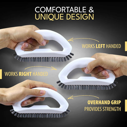 Grout Brush with Stiff Nylon Bristles, Heavy Duty Hand Grout Scrub Brush for Cleaning Baseboards, Floor, Corners, Tiles, Shower, Bath Tub, Floor