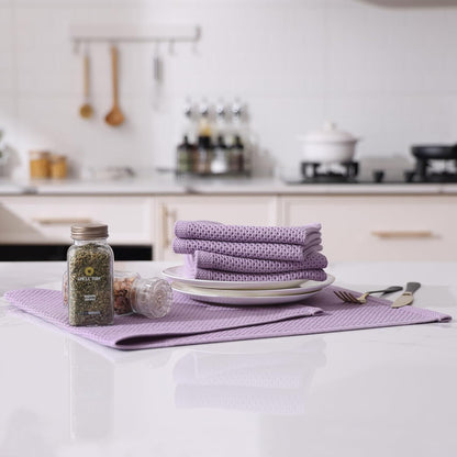 Kitinjoy 100% Cotton Waffle Weave Kitchen Towels, 6-Pack Super Soft and Absorbent Dish Towels for Drying Dishes, Kitchen Hand Towels, 13 in x 28 in, Lavender