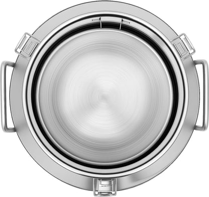 Large Liquid Container Storage, Bucket Rice Cereal Airtight Canister Container,Stainless Steel Milk Bucket With Sealing Lid and Carry Handle,for Wine, Oil Storage Transport (40L/10.6 Gal)