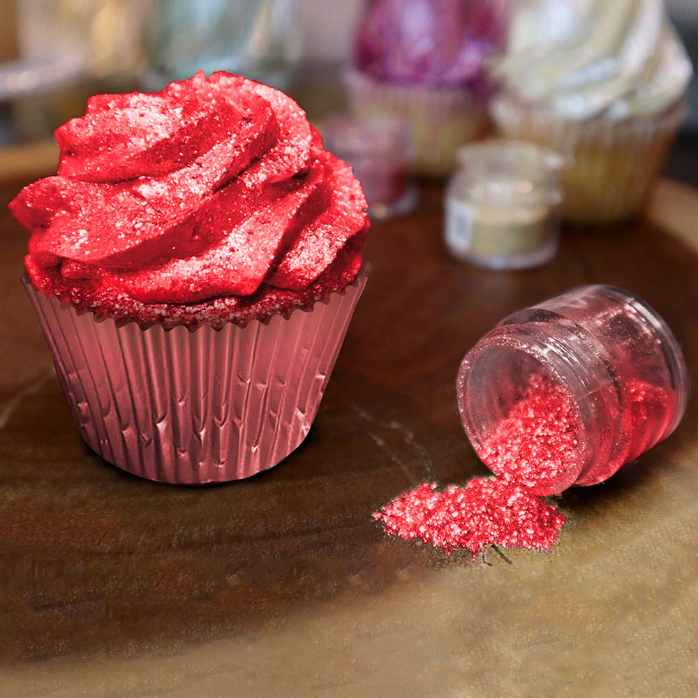 BAKELL® Red Edible Glitter, 45 Gram Shaker, Tinker Dust Edible Glitter, Approved Glitter, 100% Edible Glitter, Cakes, Cupcakes, Cake Pops, Drinks
