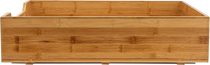 Household Essentials Glidez Bamboo and Steel Pull-Out/Slide-Out Storage Organizer for Under Cabinet Use - 1-Tier Design - Fits Standard Size Cabinet or Shelf, Natural