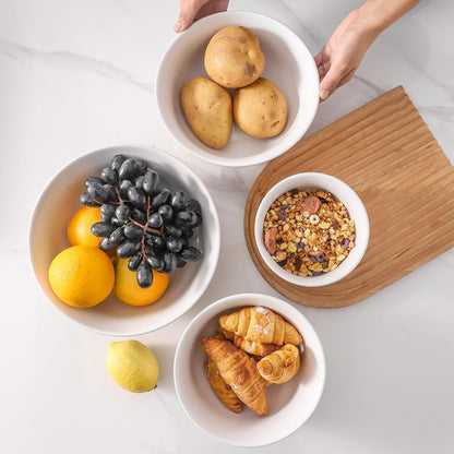 Hasense Mixing Bowls Set, 2.1/1.5/1.0/0.5 Qt Ceramic Nesting Bowls for Kitchen, Large Serving Bowls for Cooking, Prepping, Salad, Soup, Pasta