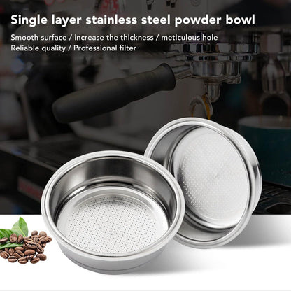 Double Cup Stainless Steel Coffee Filter 51mm, Double Layer Pressurized Filter for Portafilter Coffee Machine