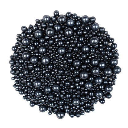 Dazzjoy Edible Black Sugar Sprinkles, Pearl Candy Sprinkles for Cake Decorating, Food Grade, Cupcake Toppers and Black Cake Decorations, Wedding Party Valentines Easter Supplies(130g/4.58oz)