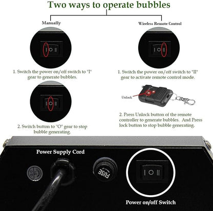 ATDAWN 1L High-Capacity Automatic Bubble Machine with 45ft Remote, Metal Blower for Wedding Party Birthday Indoor Outdoor Use