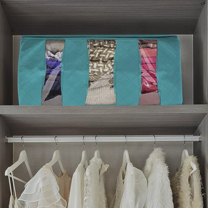 Sorbus Foldable Storage Bag Organizers, 3 Sections, Great for Clothes, Blankets, Closets, Bedrooms, and More, 2-Pack