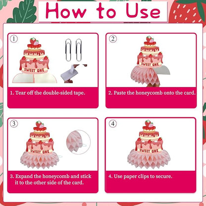 Berry First Birthday Decor - 9PCS Sweet One Birthday Party Decorations Cute Strawberry 1st Birthday Decorations Berry First Birthday Party Table Centerpiece Decor Supplies Baby Girls
