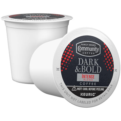 Community Coffee Dark & Bold Intense Blend 24 Count Coffee Pods, Compatible with Keurig 2.0 K-Cup Brewers, 24 count