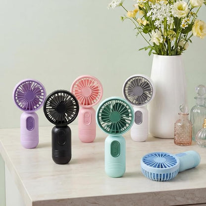 Rossesay 24 Pack Mini Portable Fan Bulk for Travel 3 Speeds, Rechargeable USB Battery Operated, Small Handheld Personal Eyelash Fans for Women Men Indoor Outdoor(Multicolor-1)
