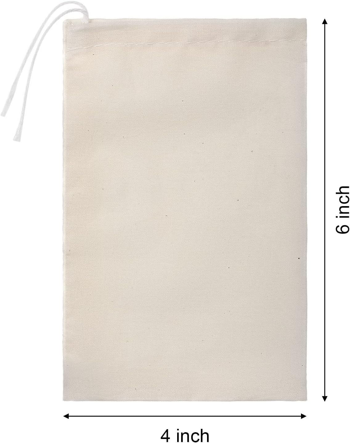 Boao 50 Pcs Cheese Cloth Tea Bags 4 x 6 Inch for Straining Reusable Tea Filter Loose Empty Soup Spice Bags for Cooking Cold Brew Coffee Muslin